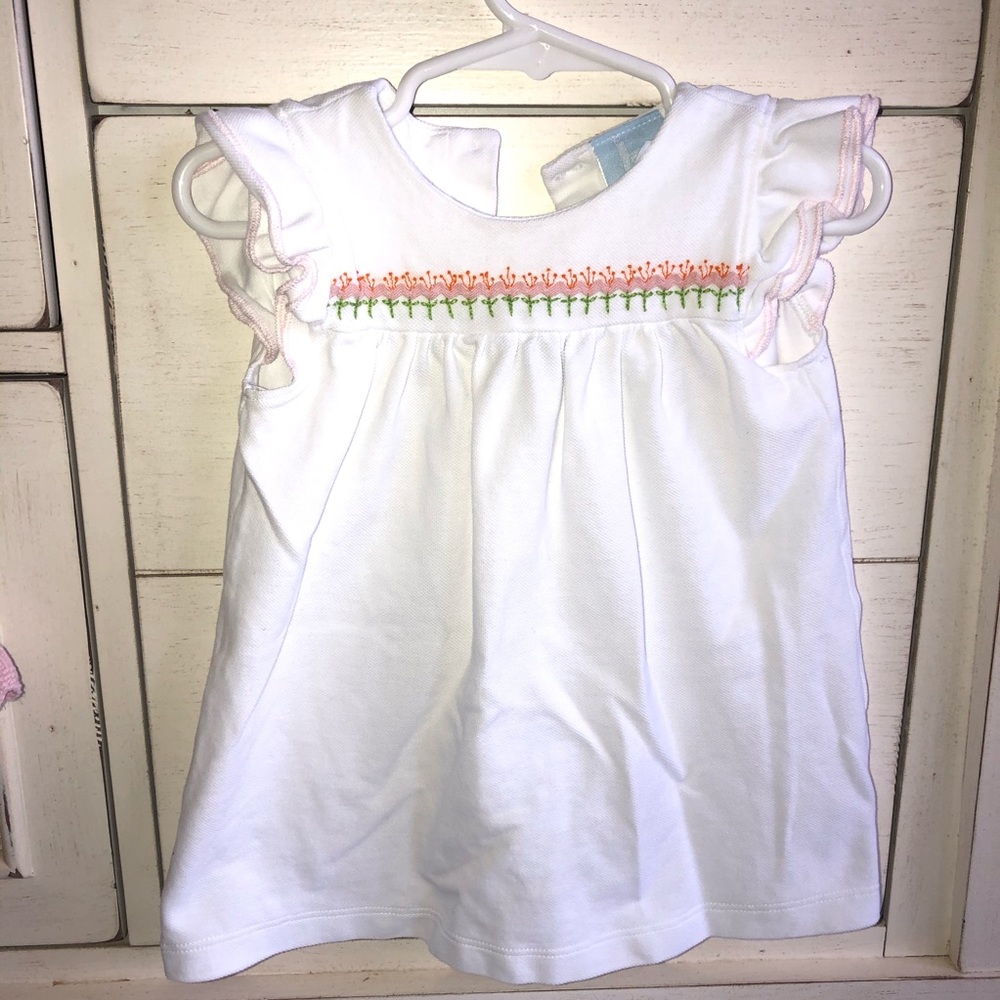 Bella Bliss White pique flower dress